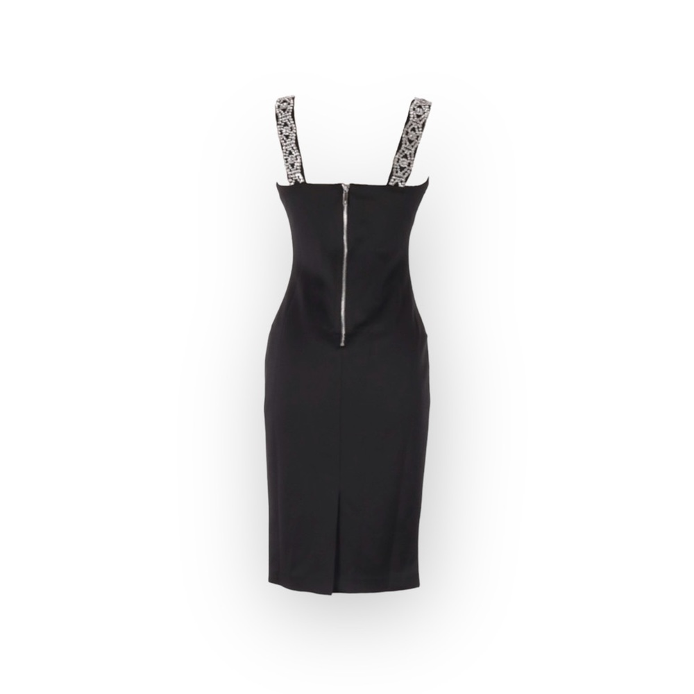 new Ted Baker ❃ Crystal Embellished Strap Midi Cocktail Dress ❃ Black Small 4 6 - Picture 5 of 15